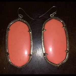 Kendra Scott Danielle Gold Drop Earrings in Coral